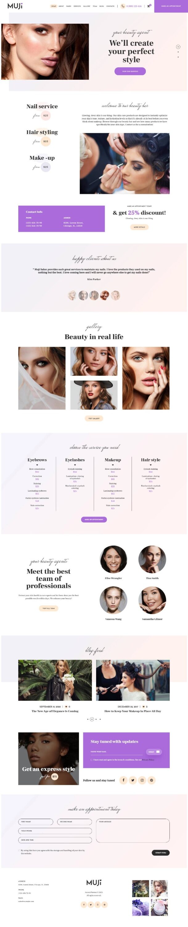 Mẫu Website Dịch Vụ Spa – Muji