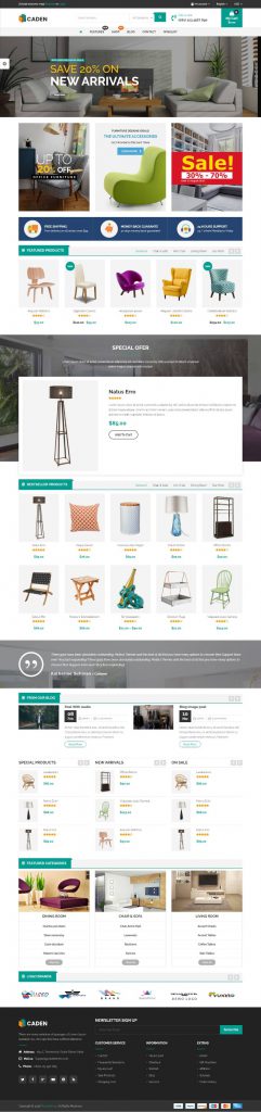 Mẫu Website Bán Hàng Nội Thất – Caden 1