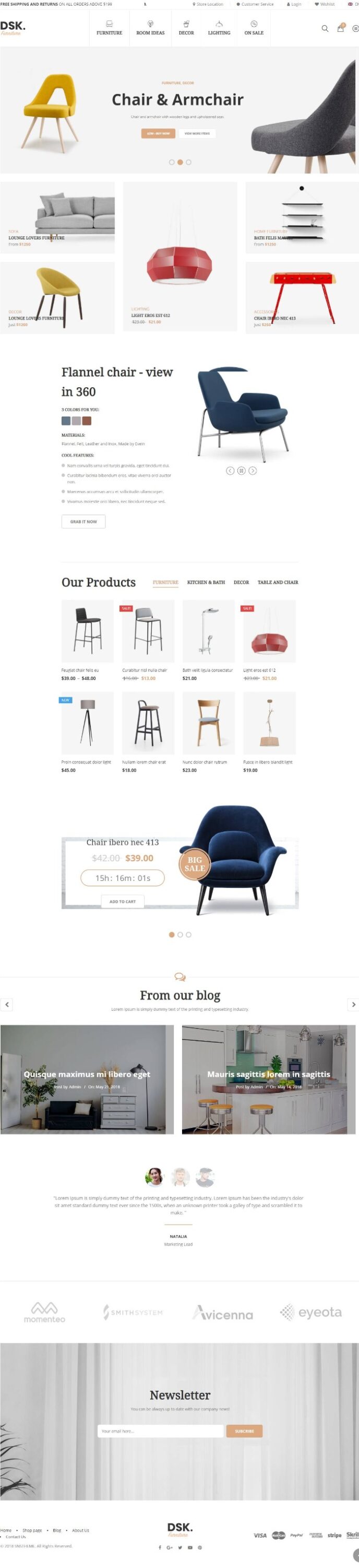 Mẫu Website Bán Hàng Nội Thất – DSK 1