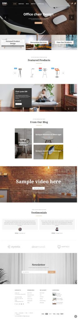 Mẫu Website Bán Hàng Nội Thất – DSK 2