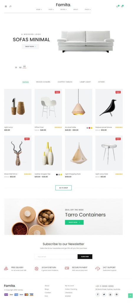 Mẫu Website Bán Hàng Nội Thất – Famita