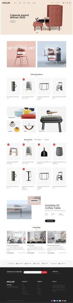 Mẫu Website Bán Hàng Nội Thất – Moller 2