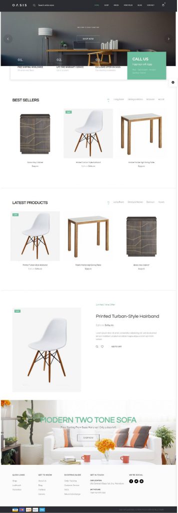 Mẫu Website Bán Hàng Nội Thất – Oasis