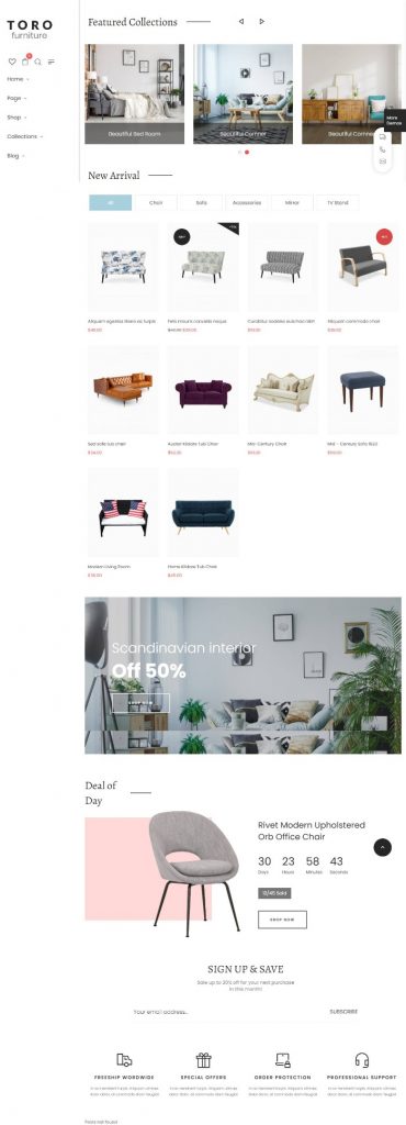 Mẫu Website Bán Hàng Nội Thất – Toro 2