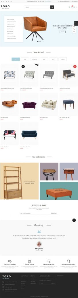 Mẫu Website Bán Hàng Nội Thất – Toro 3
