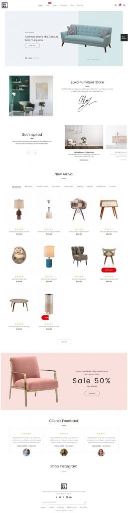 Mẫu Website Bán Hàng Nội Thất – Zuka 1