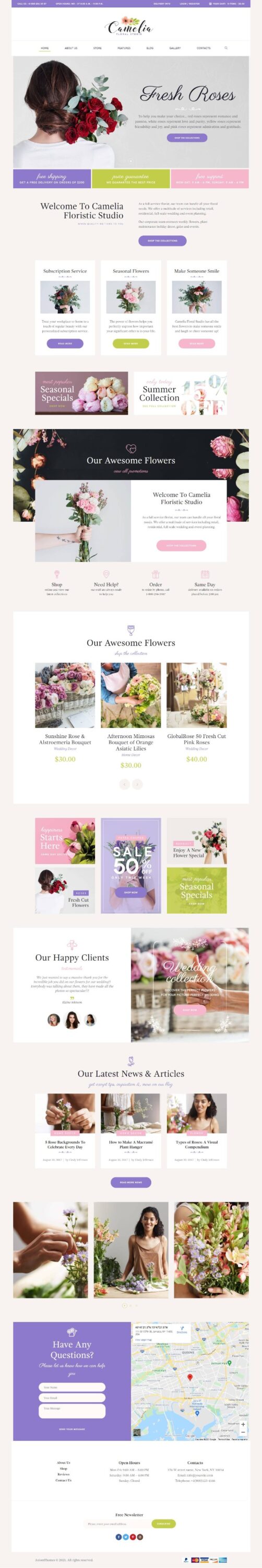 Mẫu Website Bán Hoa – Camelia