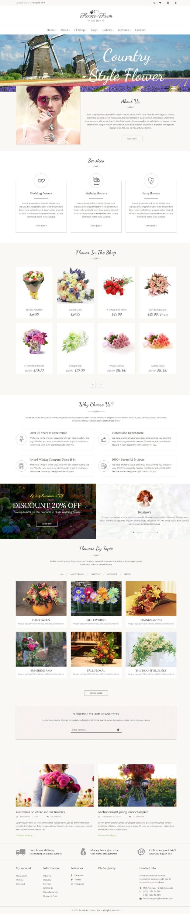 Mẫu Website Bán Hoa – FoodFarm
