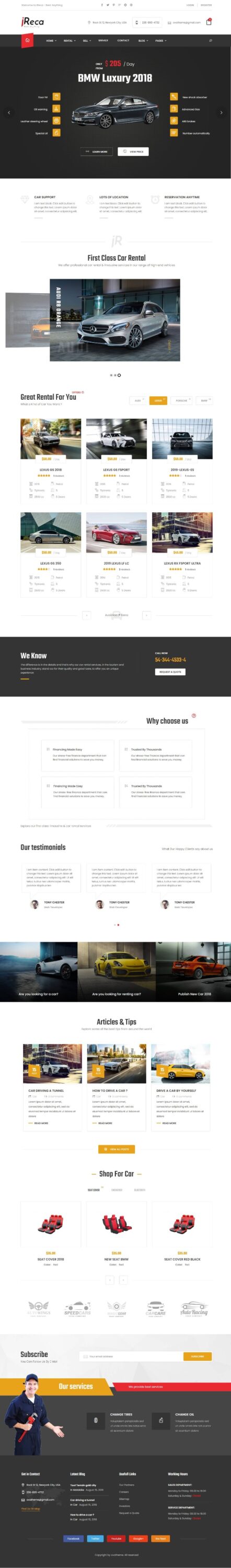 Mẫu Website Cho Thuê Xe – Ireca