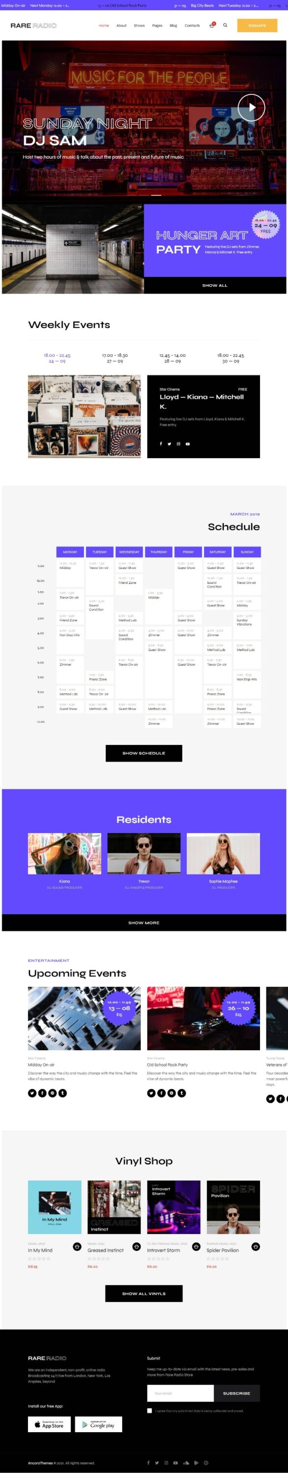 Mẫu Website Công Ty Dịch Vụ Giải Trí – Rare Radio