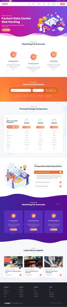 Mẫu Website Công Ty  Dịch Vụ VPN & Đám Mây – Hosbit