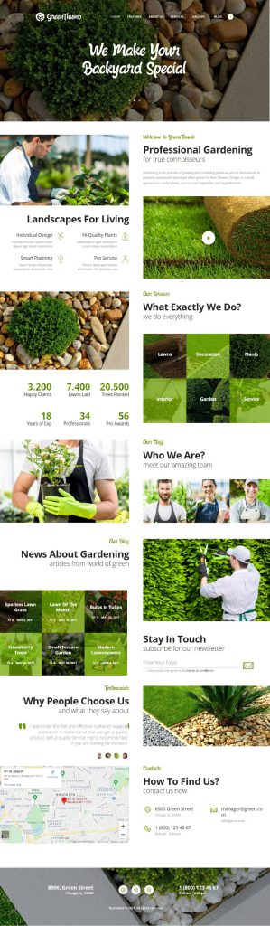 Mẫu Website Công Ty Làm Vườn – Green Thumb