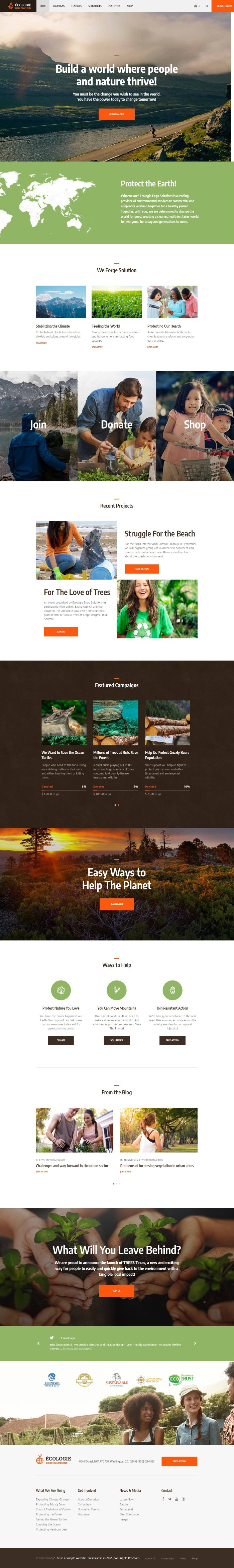 Mẫu Website Công Ty Môi Trường - Ecologie