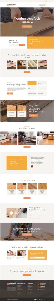 Mẫu Website Công Ty Thiết Kế Sàn Nhà – Mahogany
