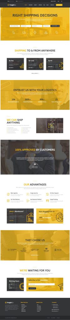 Mẫu Website Công Ty Vận Tải – FreightCo