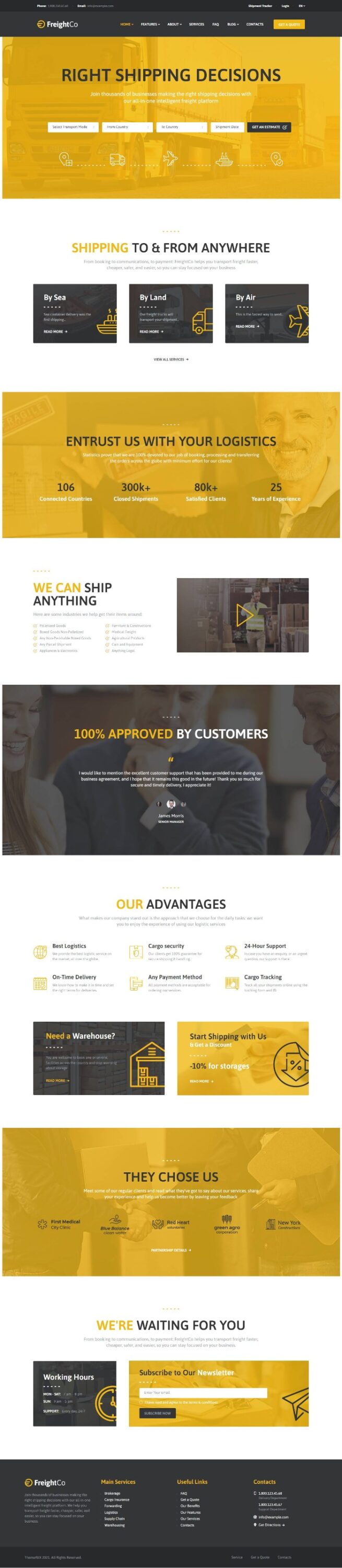 Mẫu Website Công Ty Vận Tải – FreightCo