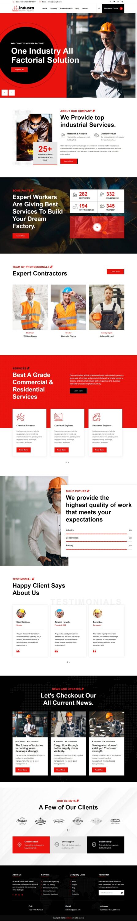 Mẫu Website Công Ty Xây Dựng- Indusza