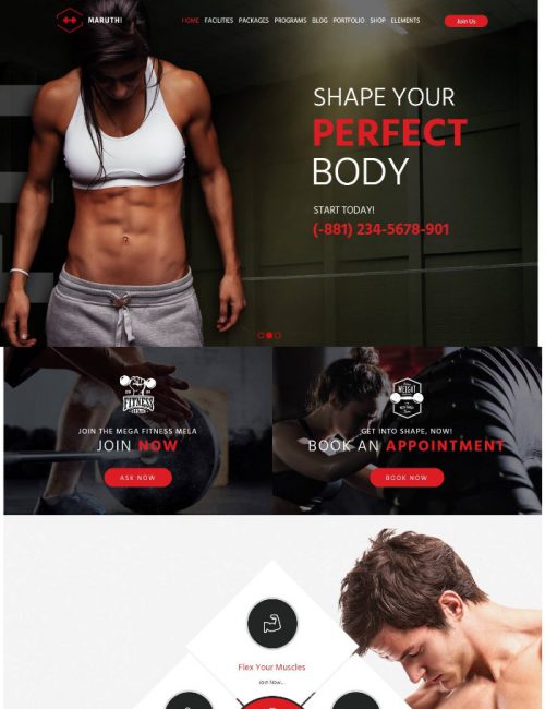 Mẫu Website Dịch Vụ - Maruthi Fitness