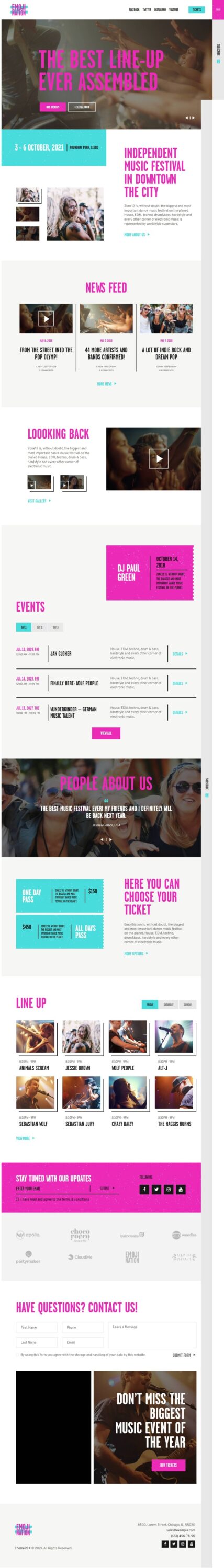 Mẫu Website Dịch Vụ Giải Trí – EmojiNation
