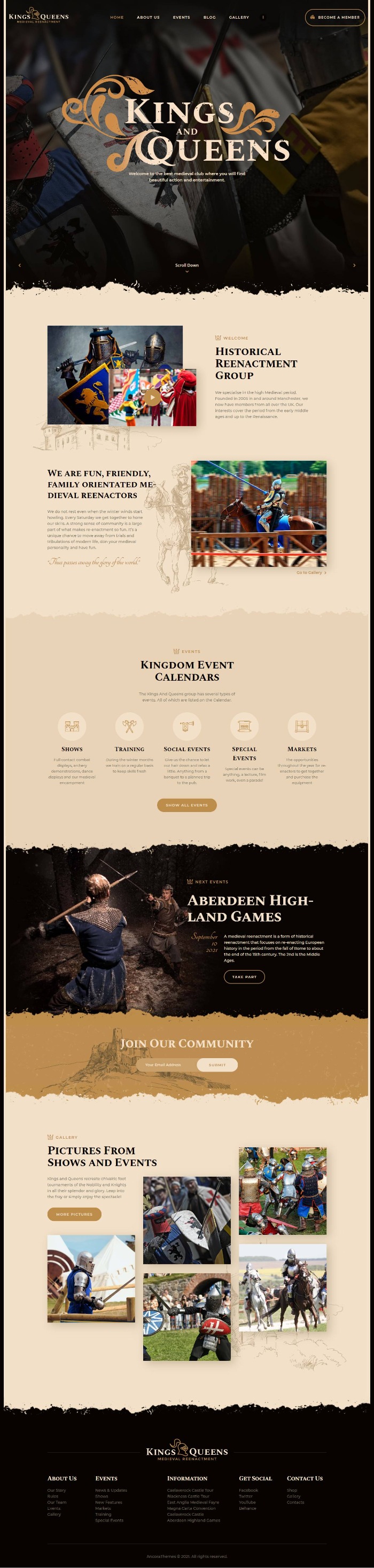 Mẫu Website Dịch Vụ Giải Trí - Kings & Queens