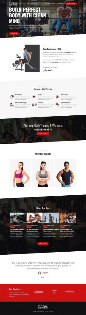 Mẫu Website Dịch Vụ Gym – Maco