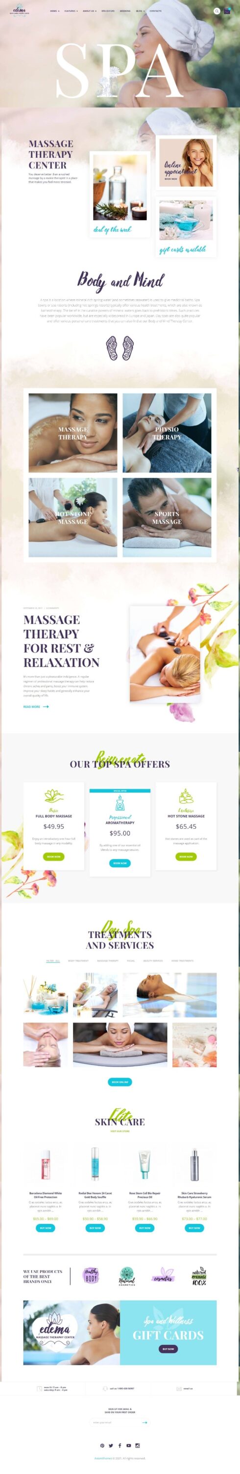 Mẫu Website Dịch Vụ Spa – Edema