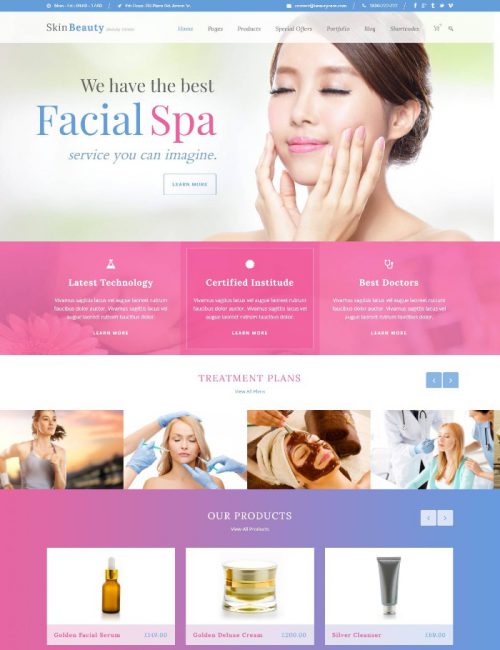 Mẫu Website Dịch Vụ Spa - Skin Beauty