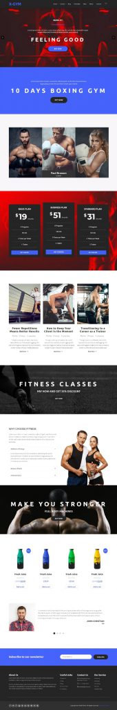 Mẫu Website Dịch Vụ – X-Gym