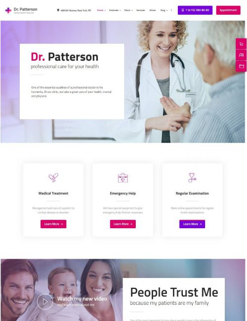 Mẫu Website Dịch Vụ Y Tế - Dr.Patterson