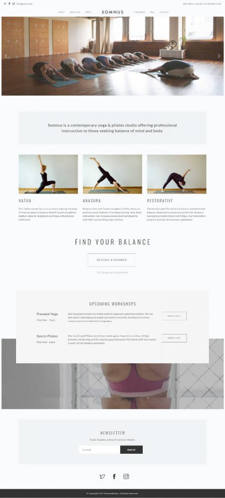 Mẫu Website Dịch Vụ Yoga – Somnus