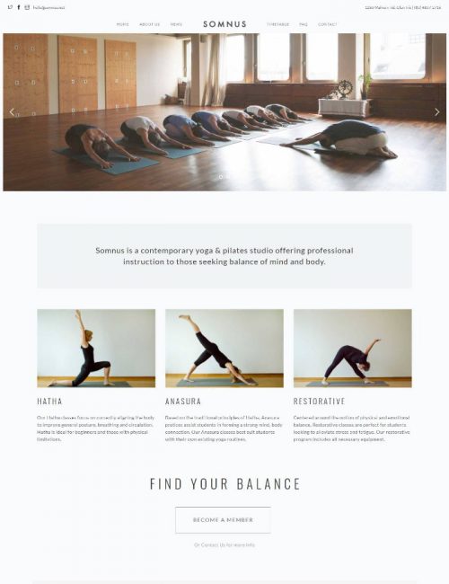 Mẫu Website Dịch Vụ Yoga - Somnus