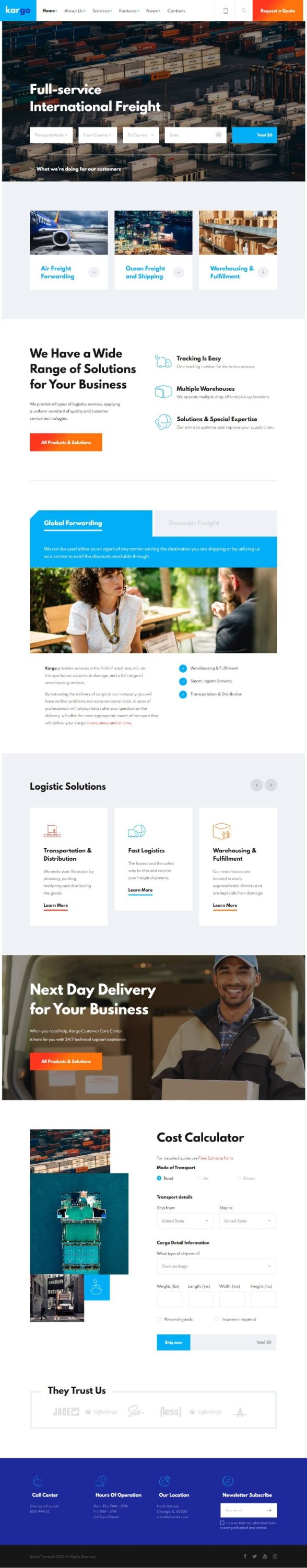 Mẫu Website Giới Thiệu Công Ty – Kargo