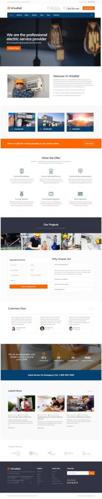 Mẫu Website Giới Thiệu Công Ty – Windfall