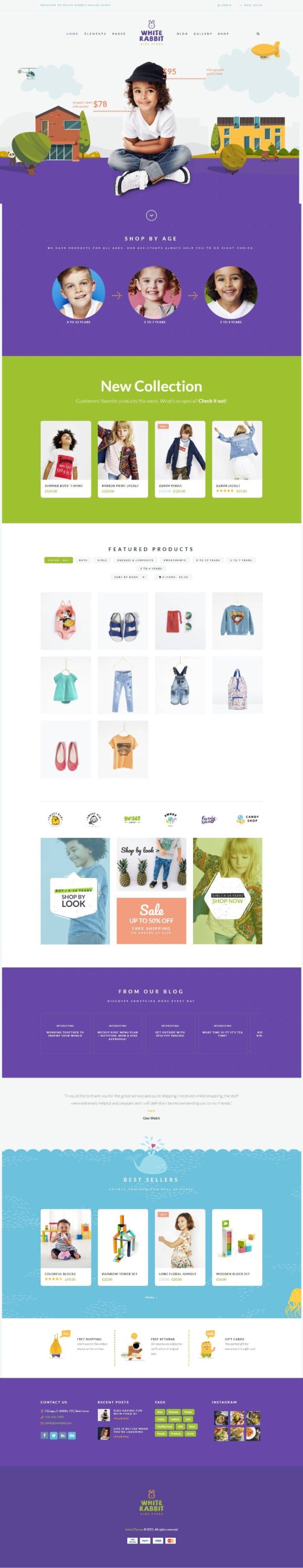 Mẫu Website Thời Trang Trẻ Em – White Rabbit