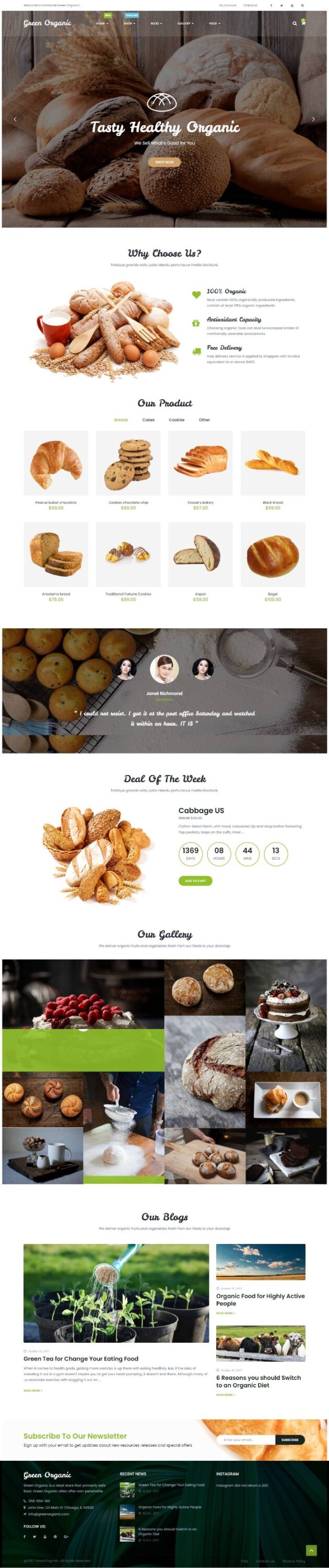 Mẫu Website Thực Phẩm & Nông Nghiệp – GreenOrganic 2