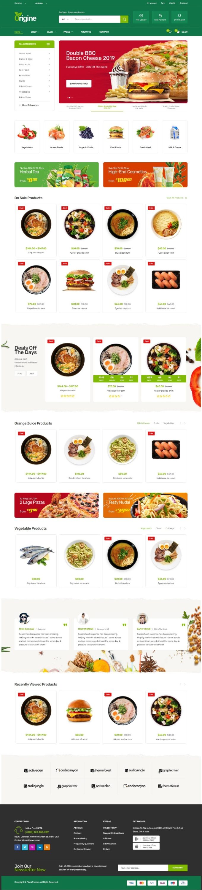 Mẫu Website Thực Phẩm – Organico