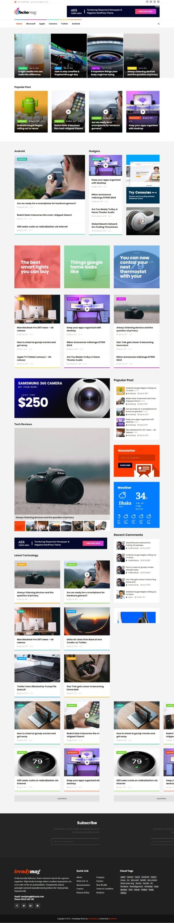 Mẫu Website Tin Tức Công Nghệ – TrendyMag