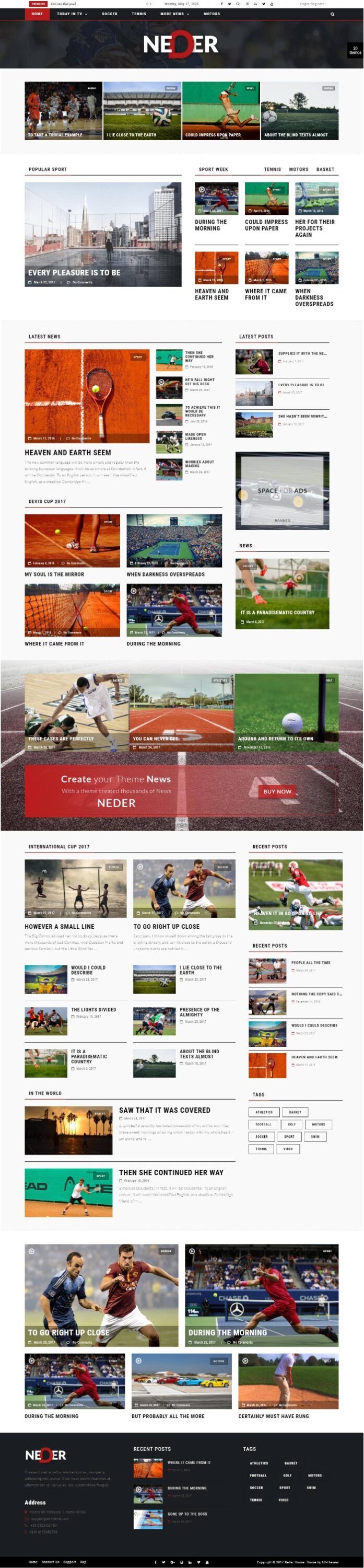 Mẫu Website Tin Tức Thể Thao – Neder