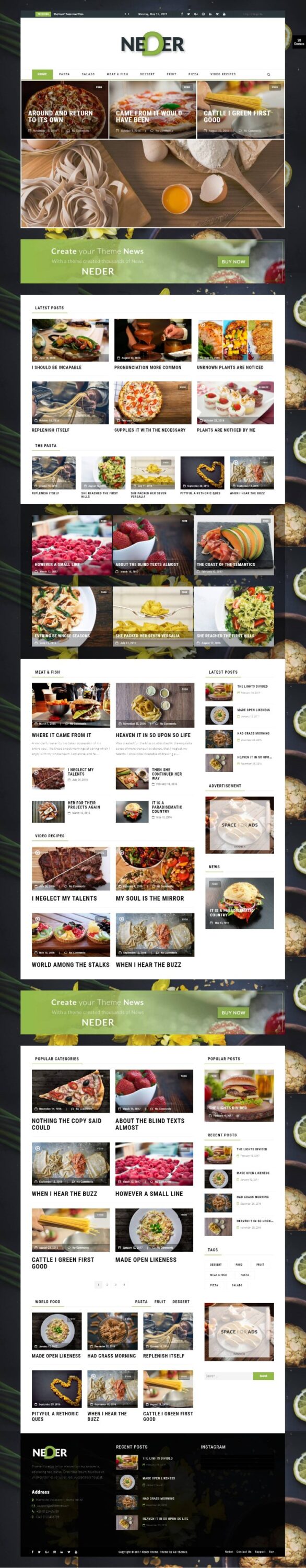Mẫu Website Tin Tức Thức Ăn – Neder