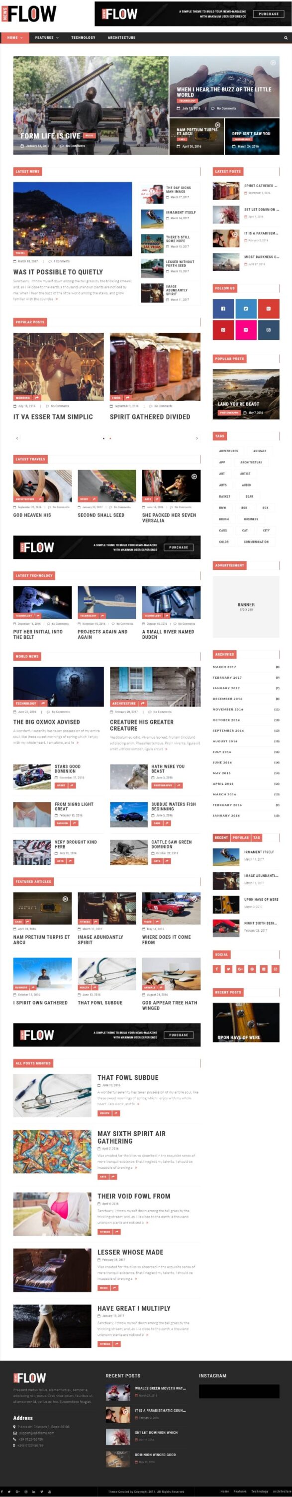 Mẫu Website Tin Tức – Flow News