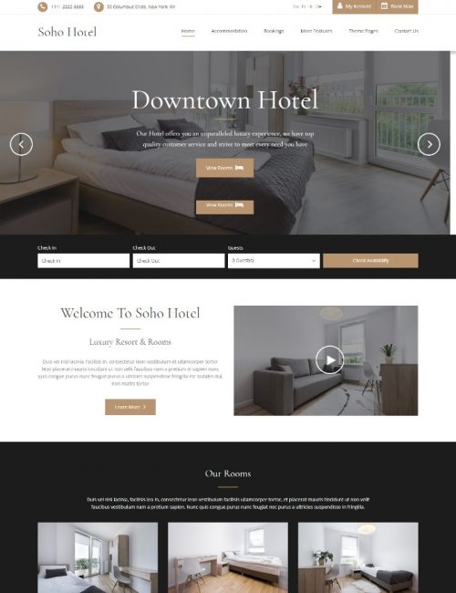 Mẫu Website Khách Sạn - Soho Hotels