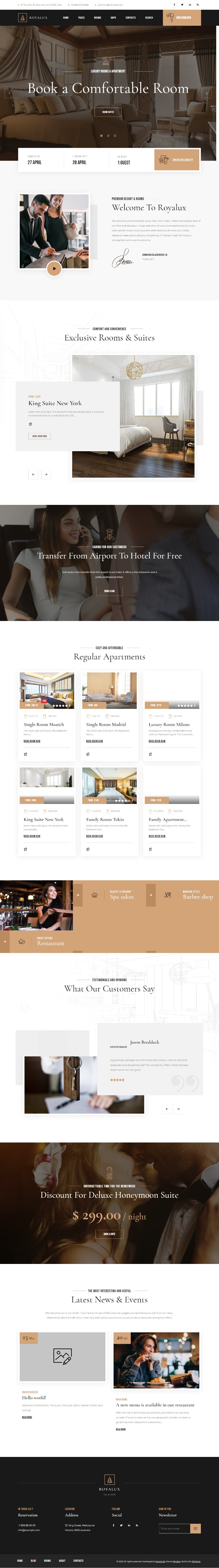 Mẫu Website Khách Sạn -Hotels Royalux