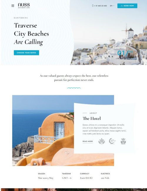 Mẫu Website Khách Sạn -Nuss Beach Resort Hotel