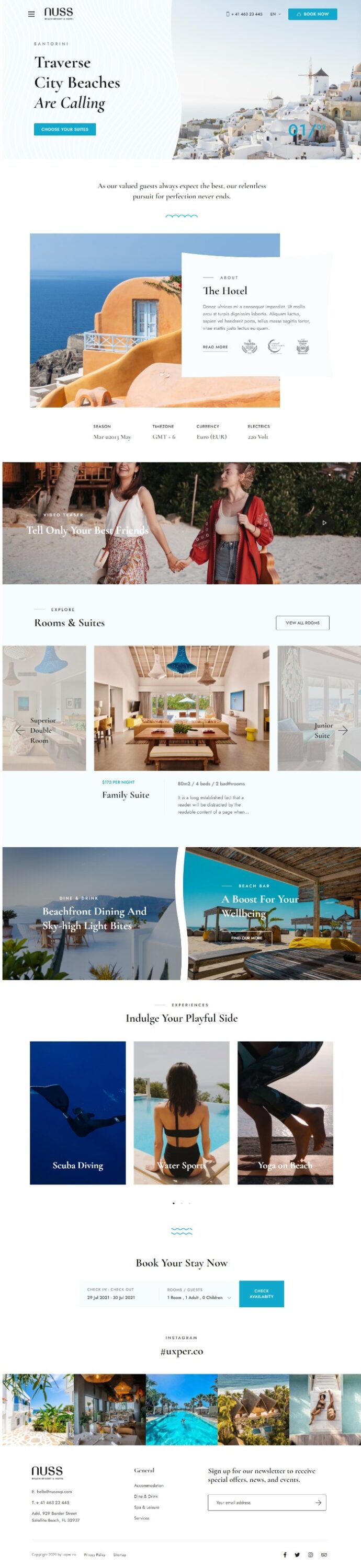 Mẫu Website Khách Sạn -Nuss Beach Resort Hotel