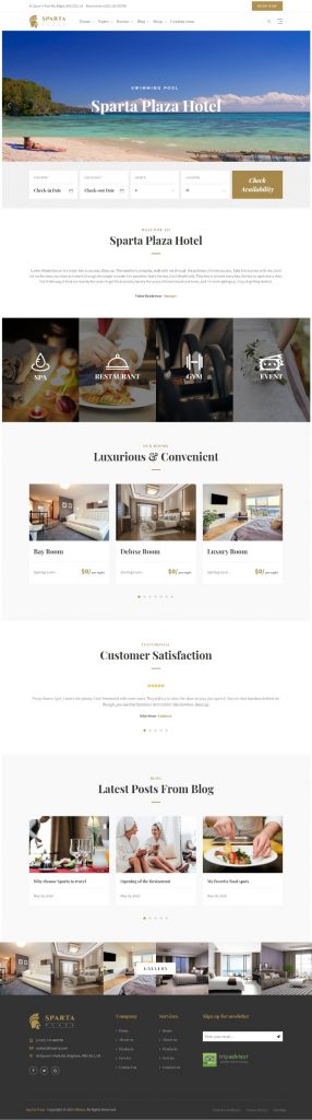 Mẫu Website Khách Sạn -Hotels Sparta Plaza