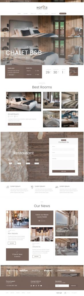 Mẫu Website Khách Sạn -Hotels Chalet