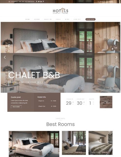 Mẫu Website Khách Sạn -Hotels Chalet