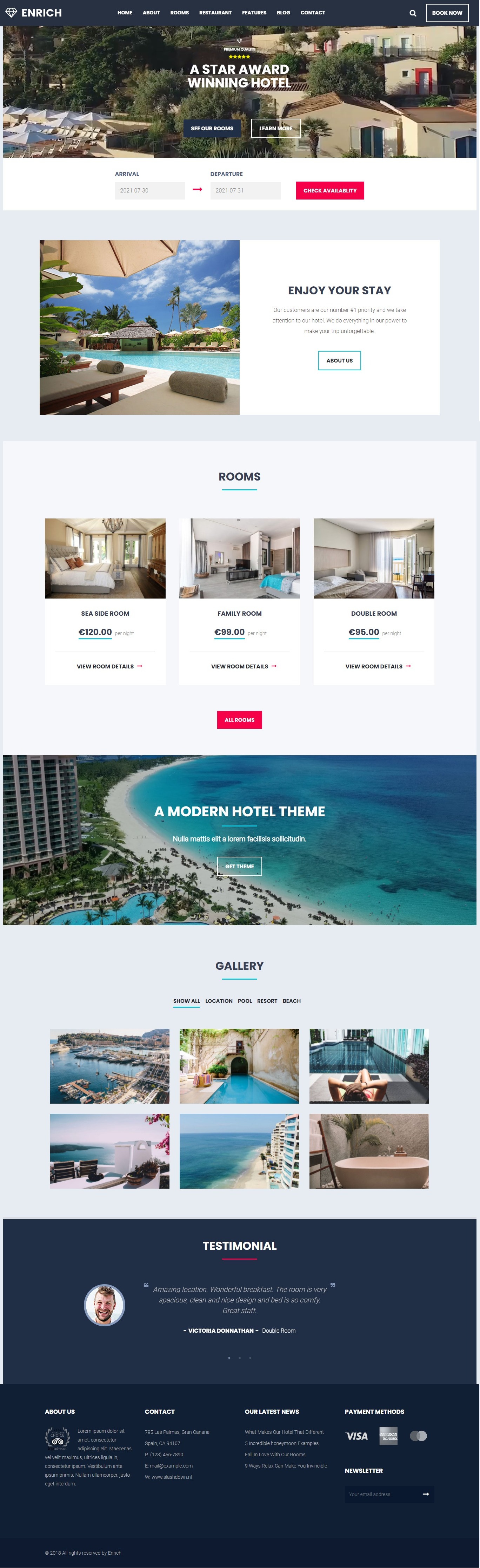 Mẫu Website Khách Sạn -Hotels Enrich