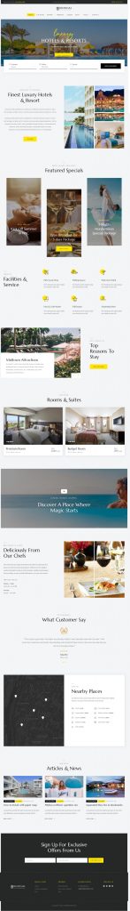 Mẫu Website Khách Sạn -Hotels Rominal