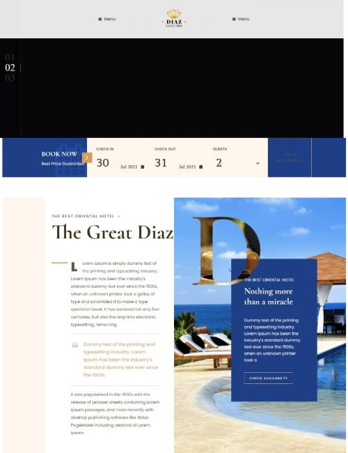 Mẫu Website Khách Sạn -Hotels Diaz Luxury